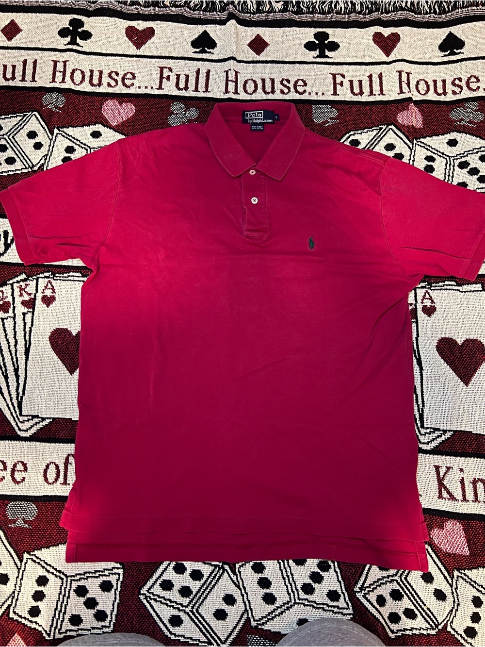 Ralph Lauren Men's Bright Red Polo Shirt Sz L